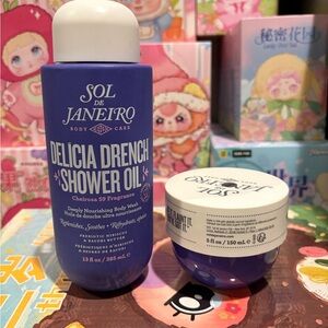 Sol de Janeiro Purple Delicia Drench Shower Oil and Body Butter Bundle